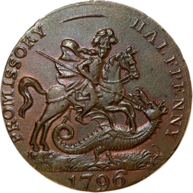 Halfpenny token anglais