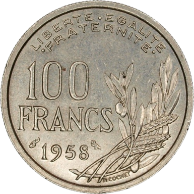 100 francs Cochet 1958 Chouette